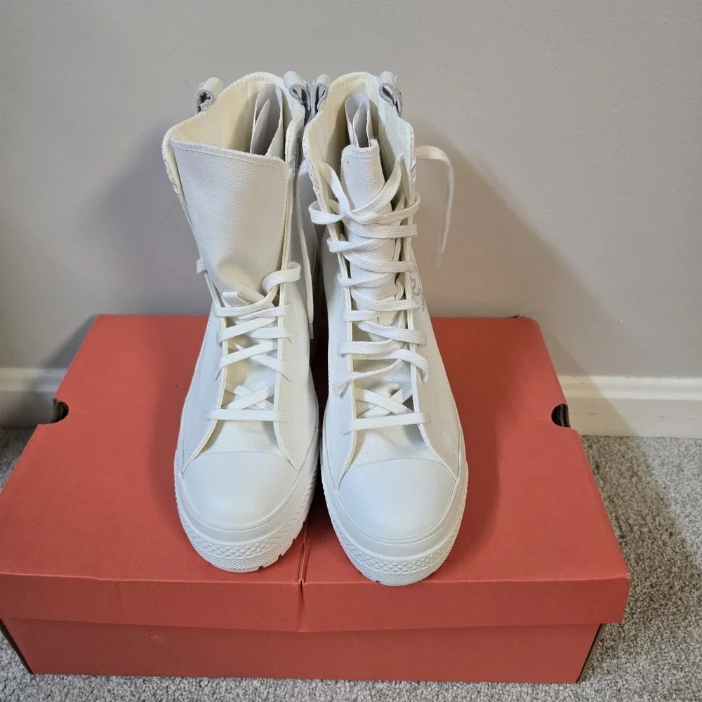 Converse Chuck 70 De Luxe Heel Hi A10335C‎ Vintage White Womens Sz 10 Festival